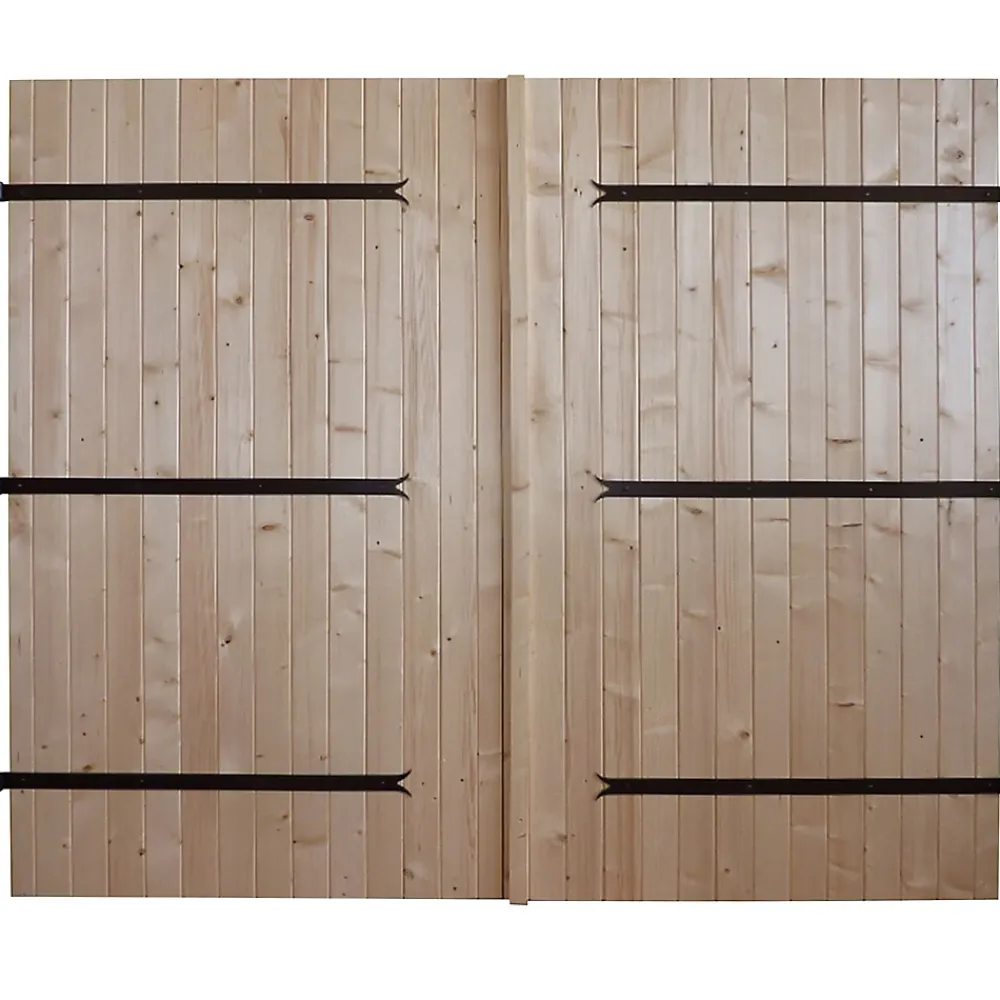 GoodHome Porte De Garage Battante<Porte de garage 2 vantaux bois 240 x h.200 cm