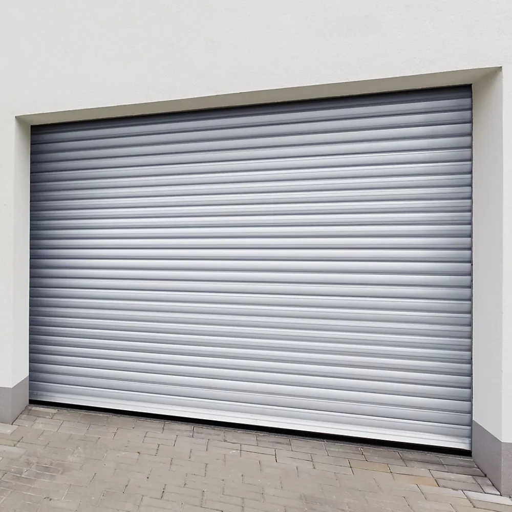 Protecta Porte de garage motorisée enroulable aluminium Ambre Blanc H.200 x L.300 cm- Porte De Garage Enroulable