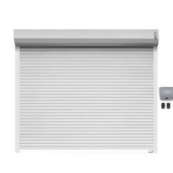 Protecta Porte de garage motorisée enroulable aluminium Ambre blanc H.223 x L.253,2 cm- Porte De Garage Enroulable