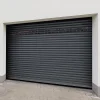 Protecta Porte De Garage Enroulable<Porte de garage motorisée enroulable aluminium Ambre gris H.200 x L.300 cm avec hublots