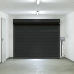 Protecta Porte De Garage Enroulable<Porte de garage motorisée enroulable aluminium Ambre gris H.200 x L.300 cm avec hublots