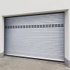 Protecta Porte de garage motorisée enroulable aluminium Ambre Blanc H.200 x L.300 cm avec hublots- Porte De Garage Enroulable