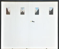 GoodHome Porte De Garage Pliante<Porte de garage pliante PVC, blanc, L.240 x h.200 cm