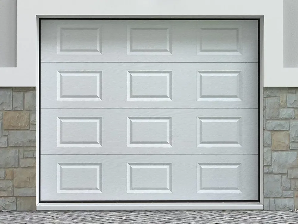 Vente-unique Porte De Garage Sectionnelle<Porte de garage sectionnelle à cassette blanc motorisée L254 x H218 cm - CAOPAS