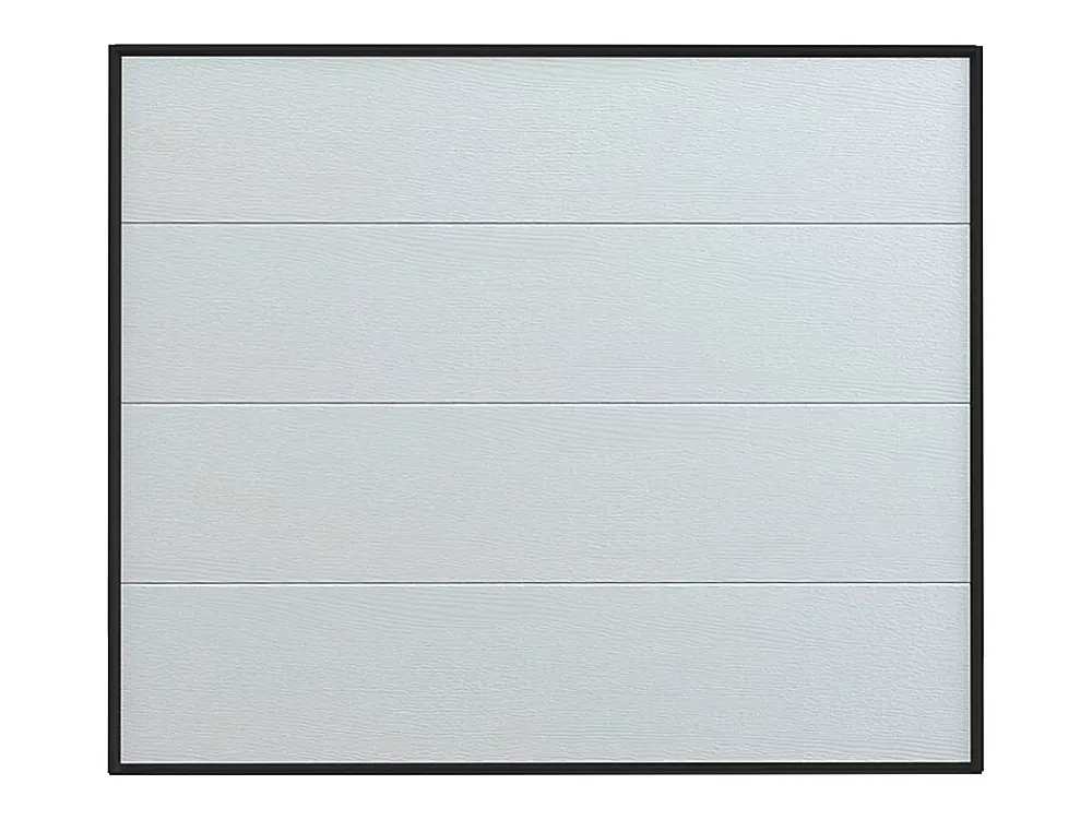 Vente-unique Porte De Garage Sectionnelle<Porte de garage sectionnelle effet bois blanc motorisée L254 x H218 cm - PRIETA