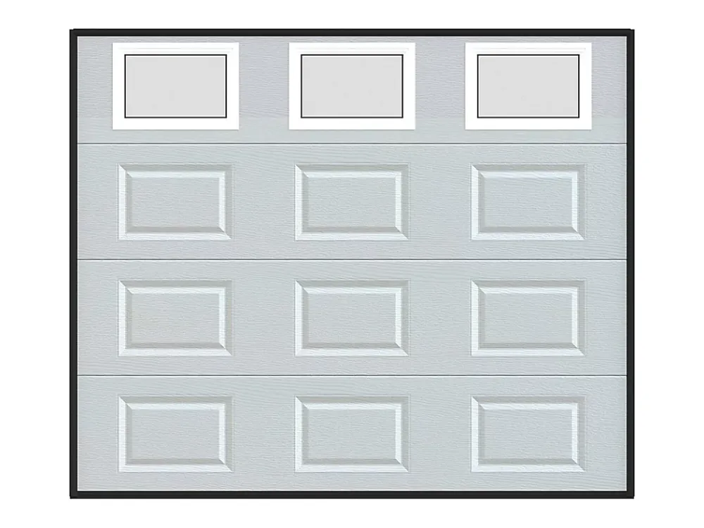 Vente-unique Porte De Garage Sectionnelle<Porte de garage sectionnelle à cassette blanc avec fenêtres motorisée L254 x H218 cm - CAOPAS