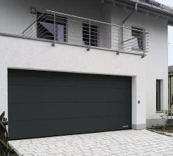 Hormann Porte De Garage Sectionnelle<Porte de garage sectionnelle acier SandGrain gris anthracite RAL 7016 - l.250 x h.212,5 cm - motorisée