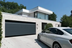 Hormann Porte De Garage Sectionnelle<Porte de garage sectionnelle acier Planar gris anthracite RAL 7016 Matt Deluxe - l.300 x h.212,5 cm - motorisée