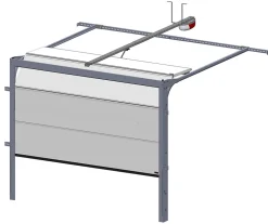 Spadone Porte de garage sectionnelle Gris Quartz 7039 motorisée l.240 x H.200 cm x Ep.40 mm Polygrain- Porte De Garage Sectionnelle