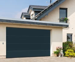 Hormann Porte De Garage Sectionnelle<Porte de garage sectionnelle acier IsoMatic gris anthracite RAL 7016 - l.237,5 x h.200 cm - motorisée