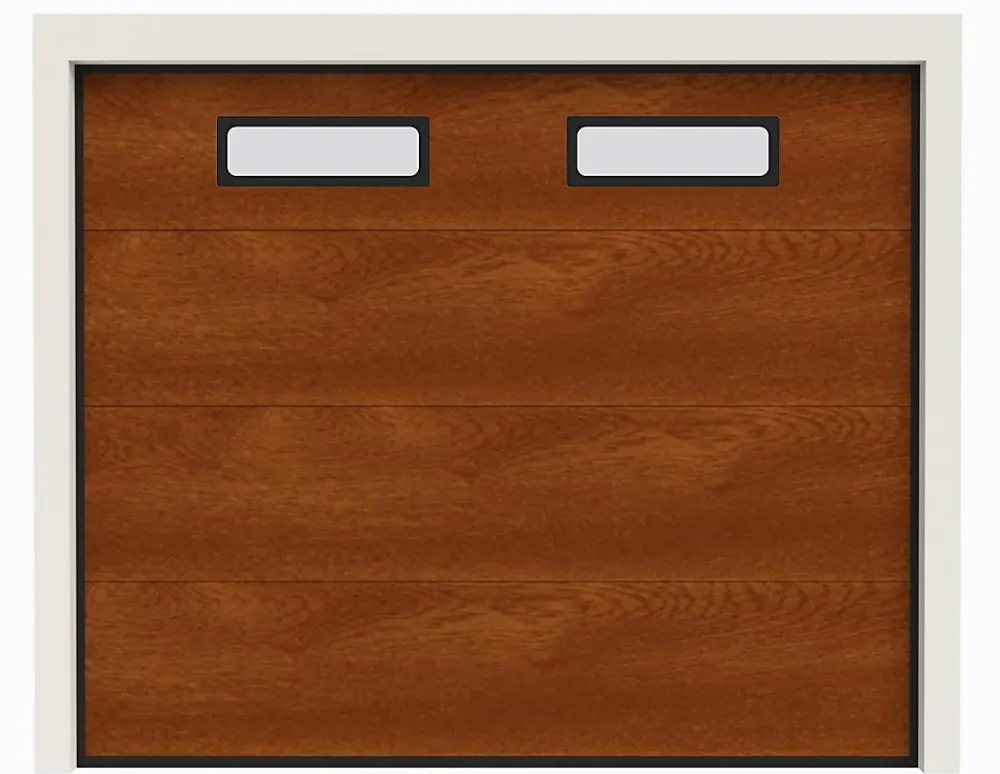 Rentside Porte de Garage Sectionnelle Motorisée 300x300 ANKARA - Imitation Bois Mat (Wood Flat)- Porte De Garage Sectionnelle