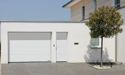 Hormann Porte de garage sectionnelle acier SandGrain blanc trafic RAL 9016 - l.250 x h.200 cm - motorisée- Porte De Garage Sectionnelle