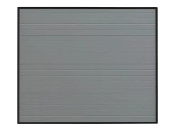 Vente-unique Porte de garage sectionnelle effet rainuré gris motorisée L254 x H218 cm - NORIA- Porte De Garage Sectionnelle