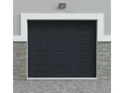 Vente-unique Porte De Garage Sectionnelle<Porte de garage sectionnelle à cassette anthracite motorisée L254 x H218 cm - CAOPAS