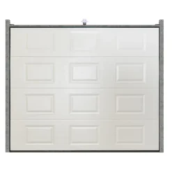 GoodHome Porte de garage sectionnelle à cassettes acier blanc RAL 9010 - L.240 x h.200 cm - motorisée (en kit)- Porte De Garage Sectionnelle