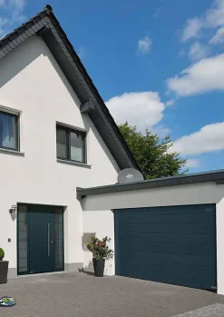 Hormann Porte De Garage Sectionnelle<Porte de garage sectionnelle acier EcoStar WoodGrain gris anthracite RAL 7016 - l.237,5 x h.212,5 cm - motorisée