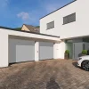 Hormann Porte de garage sectionnelle acier Planar blanc aluminium RAL 9006 Matt Deluxe - l.250 x h.212,5 cm - motorisée- Porte De Garage Sectionnelle