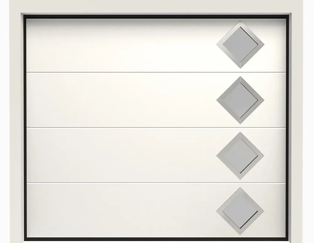 Rentside Porte de Garage Sectionnelle Motorisée 240x200 CASTRIE - Blanc sablé- Porte De Garage Sectionnelle