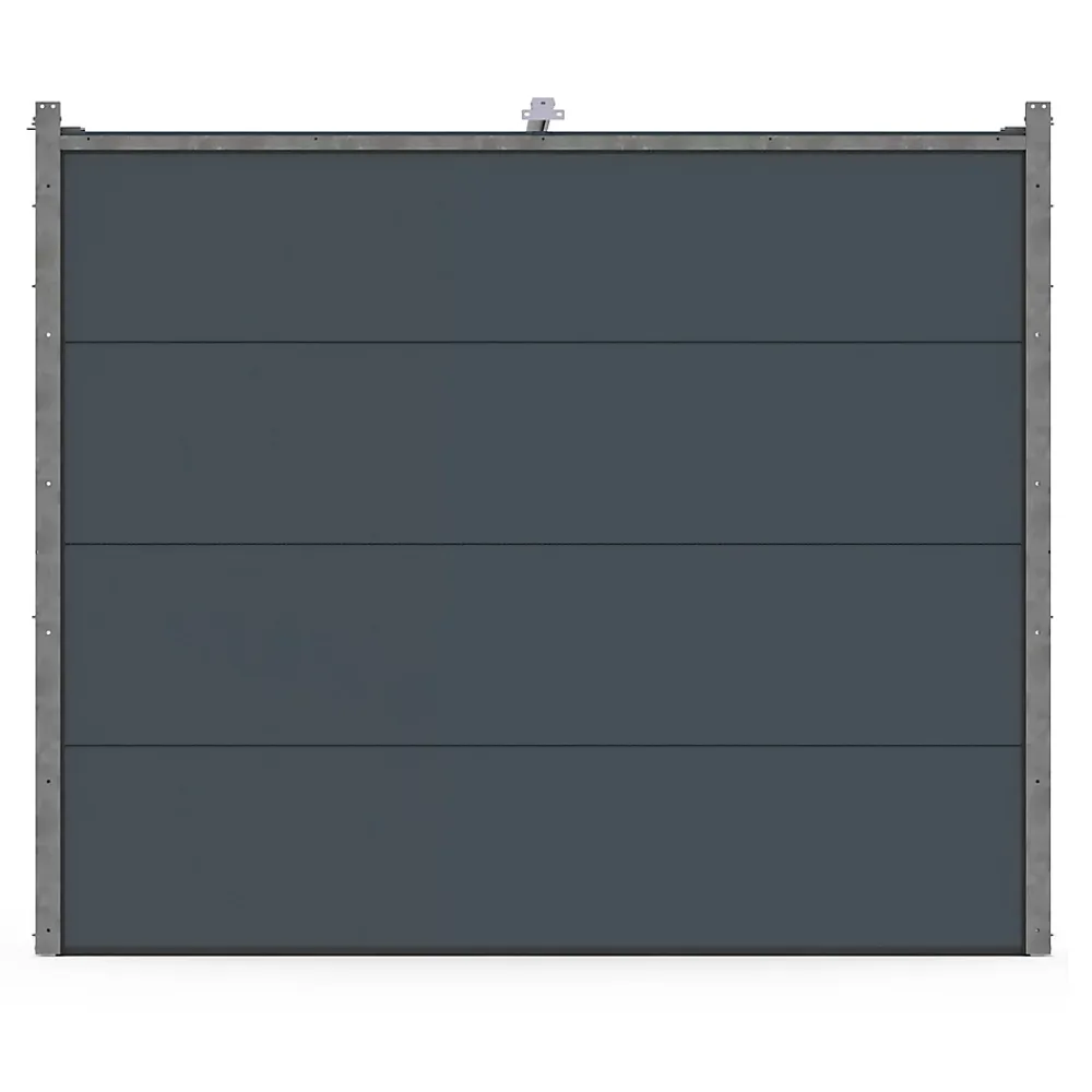 GoodHome Porte de garage sectionnelle acier gris RAL 7016 - L.240 x h.200 cm - motorisée (en kit)- Porte De Garage Sectionnelle