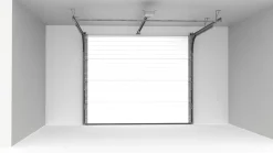 GoodHome Porte De Garage Sectionnelle<Porte de garage sectionnelle acier blanc RAL 9010 - L.240 x h.200 cm - motorisée (en kit)