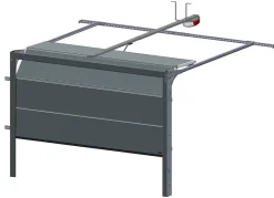 Spadone Porte de garage sectionnelle grise motorisée avec décors 4 arcs l.300 x H.200 cm x Ep.40 mm- Porte De Garage Sectionnelle