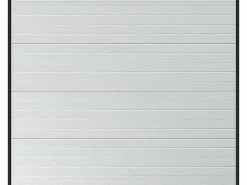 Vente-unique Porte De Garage Sectionnelle<Porte de garage sectionnelle effet rainuré blanc motorisée L254 x H218 cm - NORIA