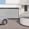 Hormann Porte de garage sectionnelle acier WoodGrain blanc RAL 9006 - l.300 x h.212,5 cm - motorisée- Porte De Garage Sectionnelle