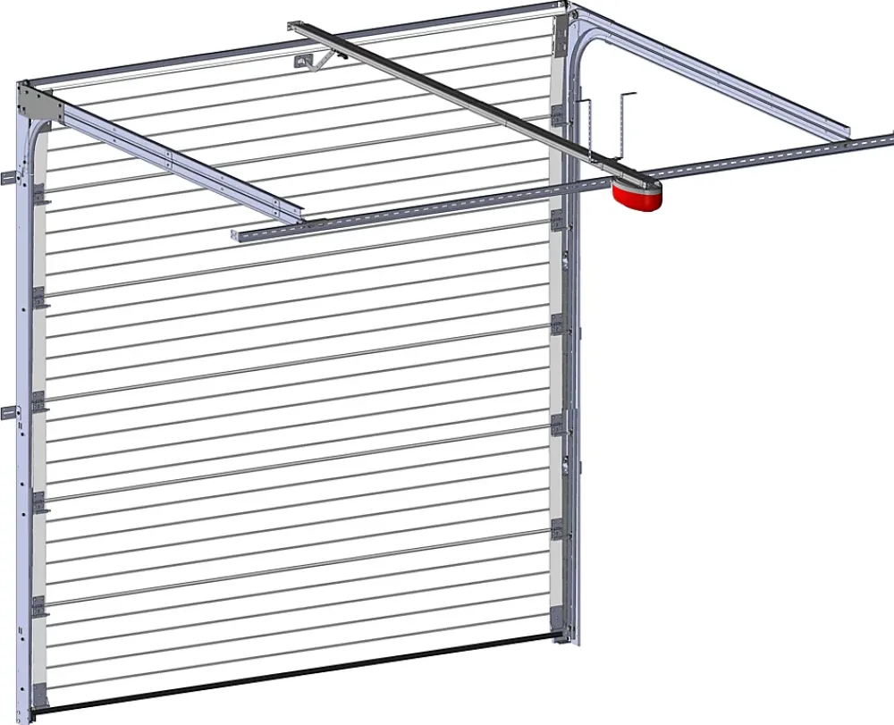 Spadone Porte de garage sectionnelle motorisée Blanc Polygrain l.300 x H.300 cm x Ep.40 mm- Porte De Garage Sectionnelle