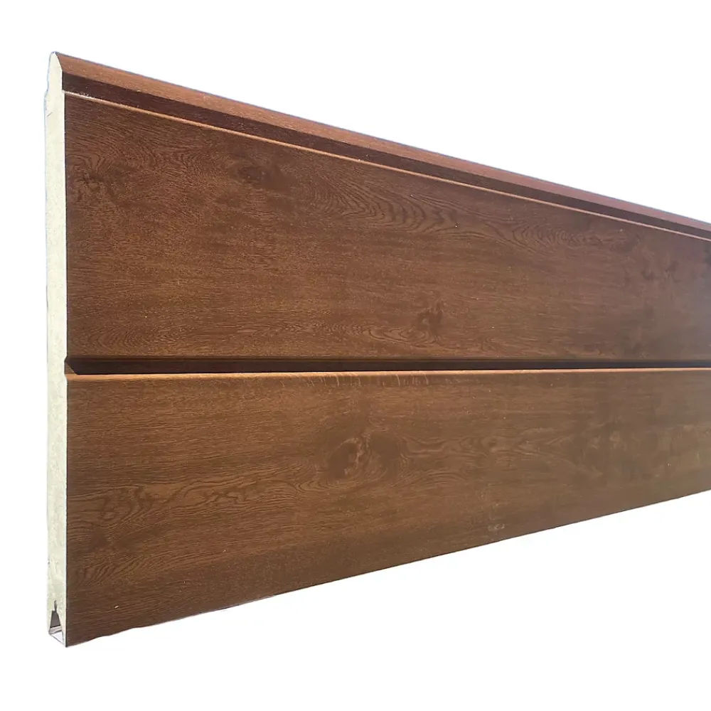 Spadone Porte de garage sectionnelle chêne foncé motorisée l.240 x H.200 cm x Ep.40 mm- Porte De Garage Sectionnelle
