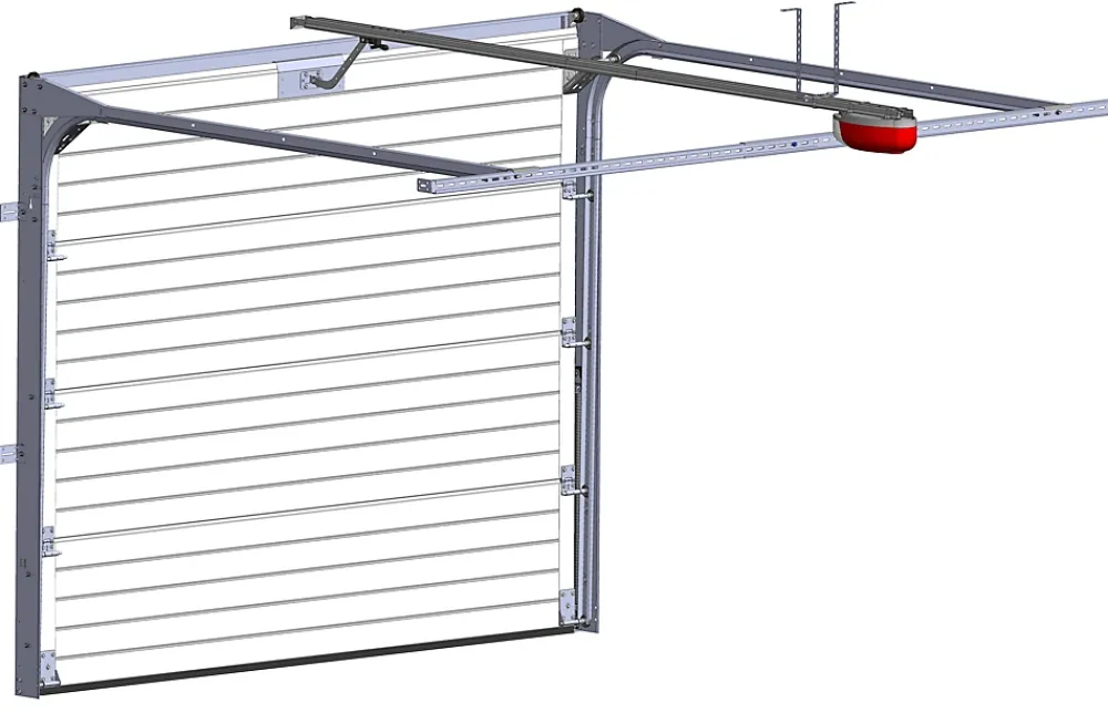 Spadone Porte de garage sectionnelle chêne foncé motorisée l.240 x H.200 cm x Ep.40 mm- Porte De Garage Sectionnelle