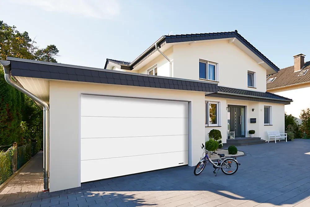 Hormann Porte De Garage Sectionnelle<Porte de garage sectionnelle acier Planar blanc RAL 9016 Matt Deluxe - l.250 x h.212,5 cm - motorisée