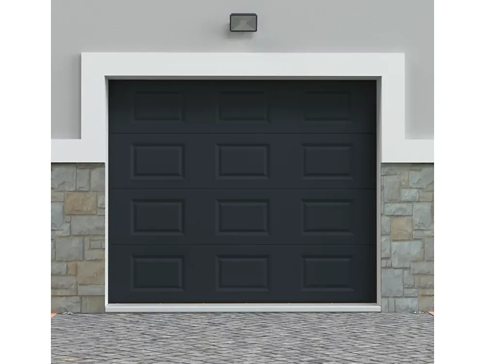 Somfy Porte De Garage Sectionnelle<Porte de garage sectionnelle à cassette anthracite avec moteur L254 x H218 cm - CAOPAS