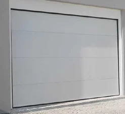 Rentside Porte de Garage Sectionnelle Motorisée 240x200 CASTRIE - Blanc lisse- Porte De Garage Sectionnelle