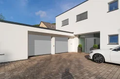 Hormann Porte de garage sectionnelle acier EcoStar blanc aluminium RAL 9006 Matt Deluxe - l.237,5 x h.212,5 cm - motorisée- Porte De Garage Sectionnelle