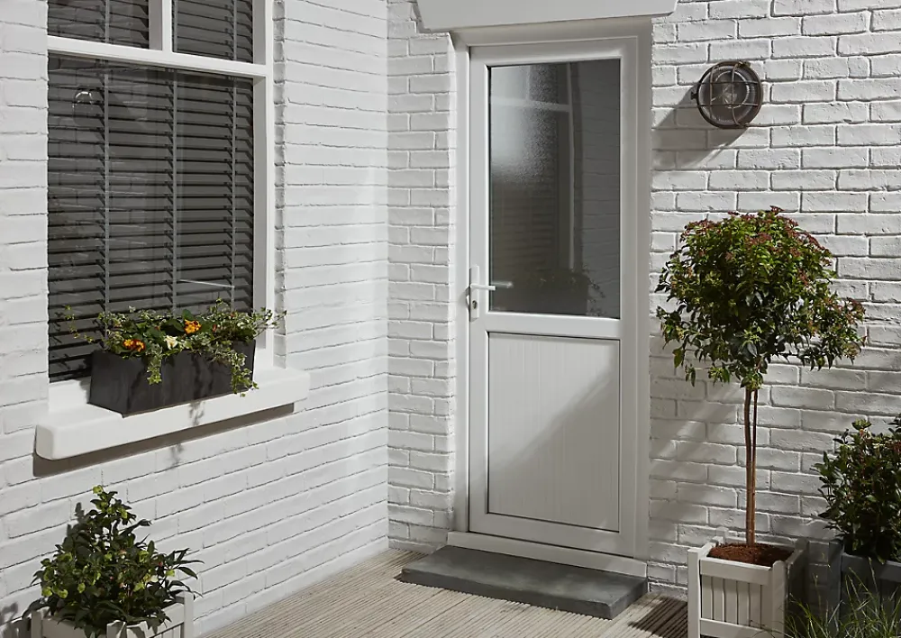Porte De Service<Porte de service 1/2 vitrée PVC 90 x h.205 cm poussant droit