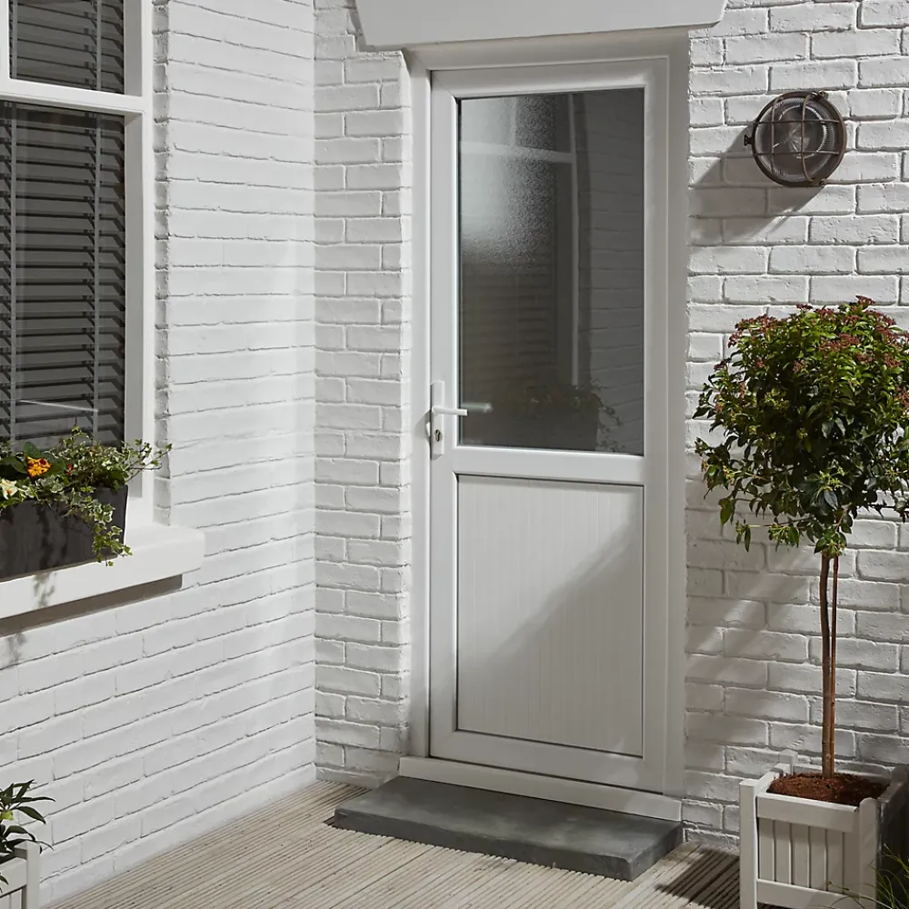 Porte De Service<Porte de service 1/2 vitrée PVC 90 x h.205 cm poussant droit