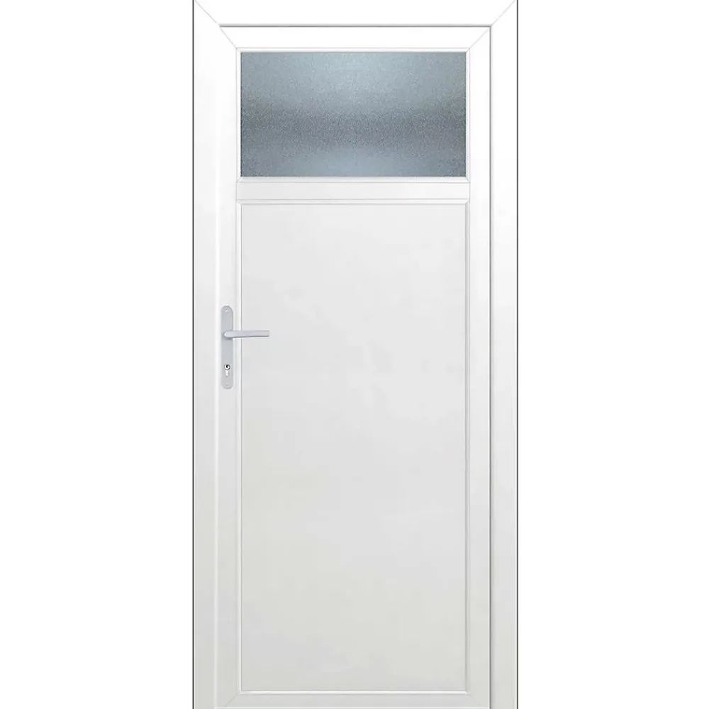 Porte de service 1/4 vitrée PVC 90 x h.200 cm poussant droit- Porte De Service