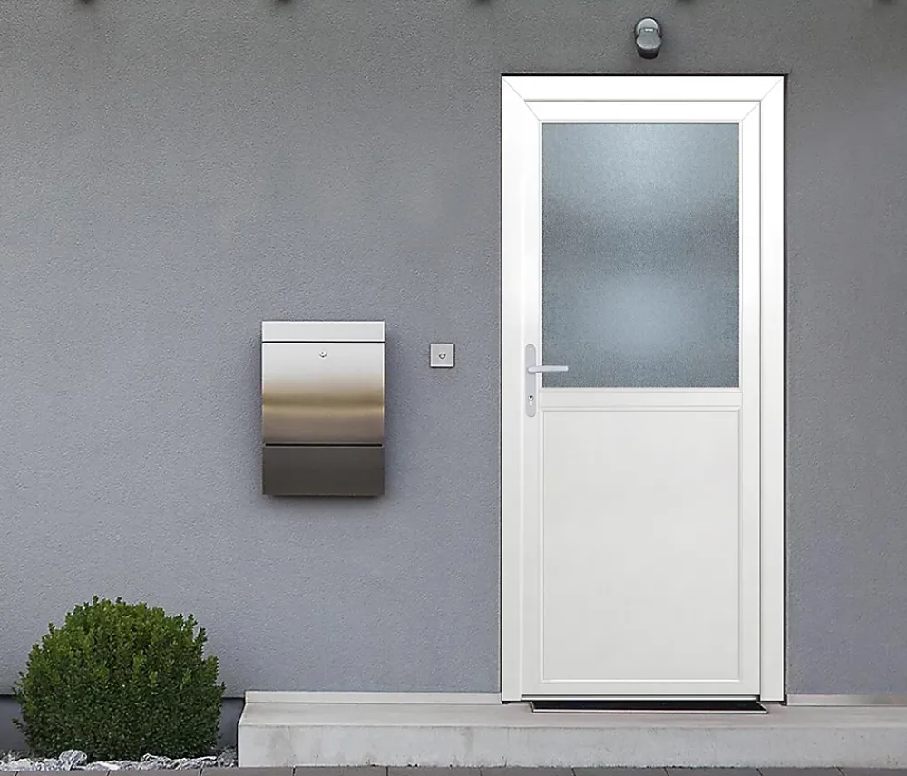 Porte de service 1/2 vitrée pvc poussant droit l.80 x H.205 cm- Porte De Service