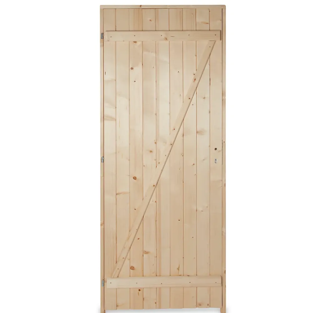 Porte De Service<Porte de service bois 80 x h.200 cm poussant droit