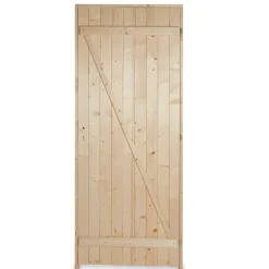 Porte de service bois 90 x h.200 cm poussant gauche- Porte De Service
