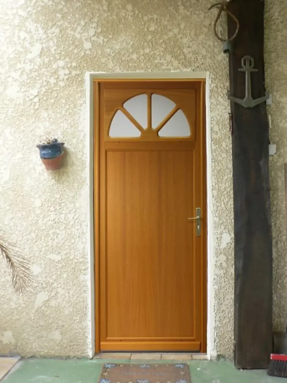 Gd Menuiseries Porte De Service Bois Vitrée Pixos, H.215xl.90 Côte Tableau, P.gauche , Poignée, Barillet- Porte De Service