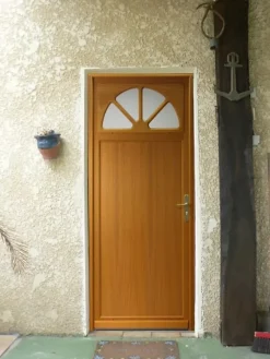 Gd Menuiseries Porte De Service Bois Vitrée Pixos, H.215xl.90 Côte Tableau P. Gauche- Porte De Service