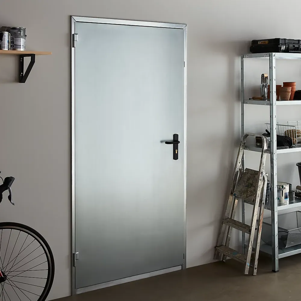 Porte de service non isolée métal 80 x h.200 cm réversible- Porte De Service