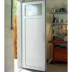 Geom Porte de service pvc 1/4 vitrée Servicio 80 x h.205 poussant gauche- Porte De Service