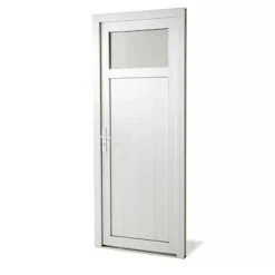 Geom Porte De Service<Porte de service pvc 1/4 vitrée Servicio 80 x h.205 poussant droit