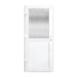 Porte De Service<Porte de service pvc 1/2 vitrée gris anthracite ext. et blanc int 90 x h.205 cm poussant droit