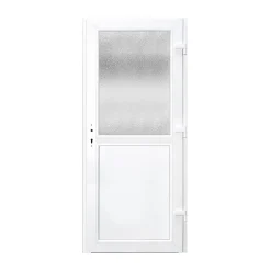 Porte De Service<Porte de service pvc 1/2 vitrée gris anthracite ext. et blanc int 90 x h.205 cm poussant gauche