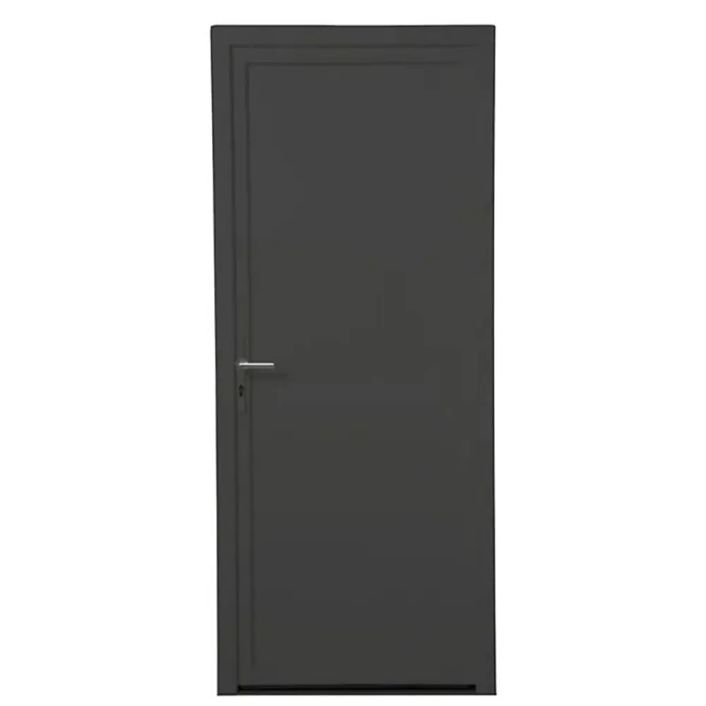 Fral Fermetures Porte de service PVC anthracite L 960mm x H 2000mm ouvant droit- Porte De Service