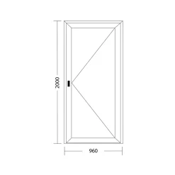 Fral Fermetures Porte de service PVC anthracite L 960mm x H 2000mm ouvant droit- Porte De Service