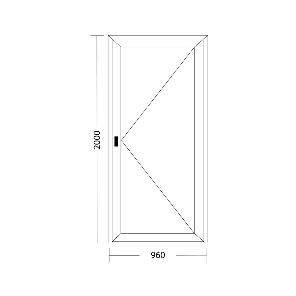 Fral Fermetures Porte de service PVC anthracite L 960mm x H 2000mm ouvant droit- Porte De Service